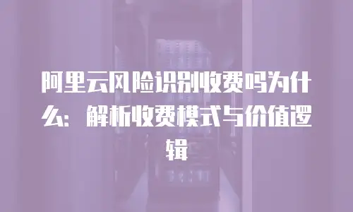 阿里云风险识别收费吗为什么：解析收费模式与价值逻辑