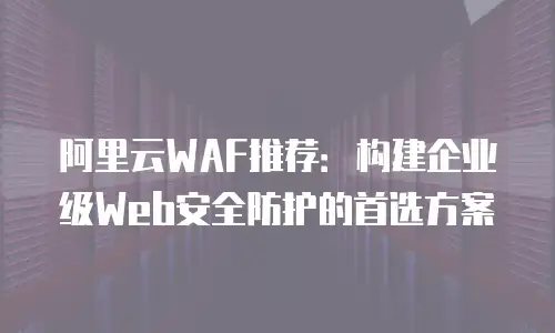 阿里云WAF推荐：构建企业级Web安全防护的首选方案