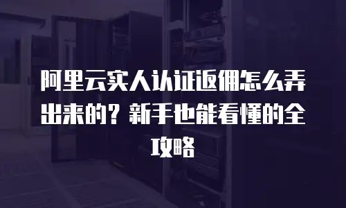 阿里云实人认证返佣怎么弄出来的？新手也能看懂的全攻略