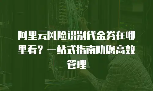 阿里云风险识别代金券在哪里看？一站式指南助您高效管理
