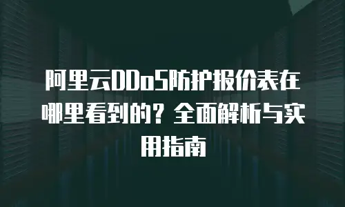 阿里云DDoS防护报价表在哪里看到的？全面解析与实用指南