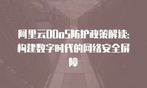 阿里云DDoS防护政策解读：构建数字时代的网络安全屏障