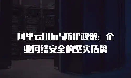 阿里云DDoS防护政策：企业网络安全的坚实盾牌