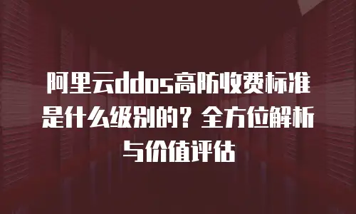 阿里云ddos高防收费标准是什么级别的？全方位解析与价值评估
