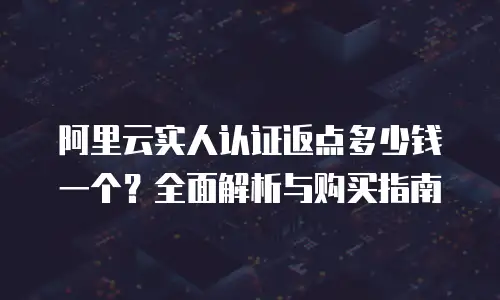 阿里云实人认证返点多少钱一个？全面解析与购买指南