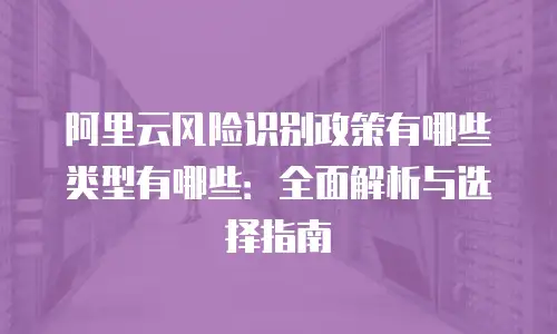 阿里云风险识别政策有哪些类型有哪些：全面解析与选择指南