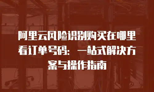阿里云风险识别购买在哪里看订单号码：一站式解决方案与操作指南