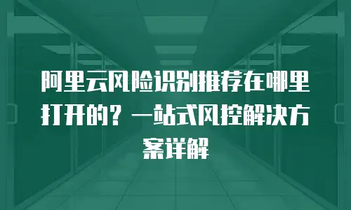 阿里云风险识别推荐在哪里打开的？一站式风控解决方案详解