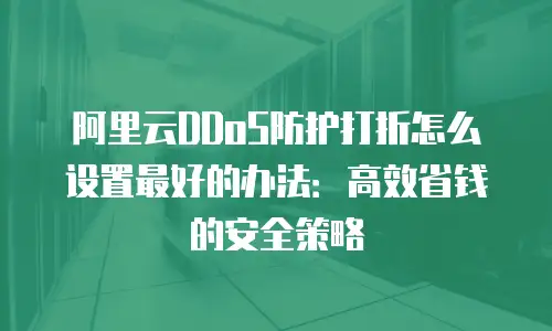 阿里云DDoS防护打折怎么设置最好的办法：高效省钱的安全策略