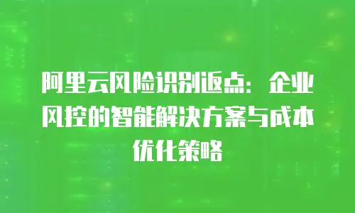 阿里云风险识别返点：企业风控的智能解决方案与成本优化策略