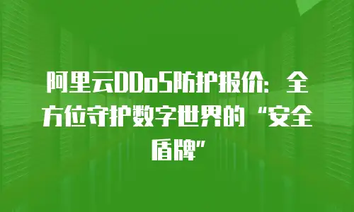 阿里云DDoS防护报价：全方位守护数字世界的“安全盾牌”