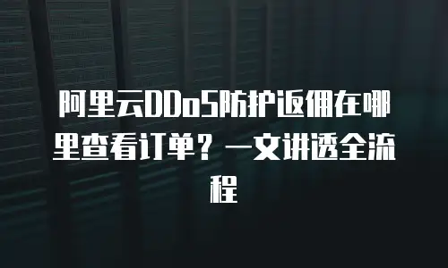 阿里云DDoS防护返佣在哪里查看订单？一文讲透全流程