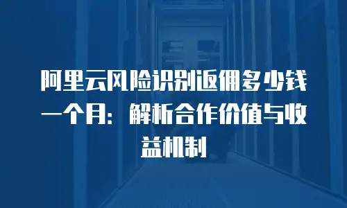 阿里云风险识别返佣多少钱一个月：解析合作价值与收益机制
