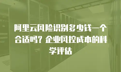 阿里云风险识别多少钱一个合适吗？企业风控成本的科学评估