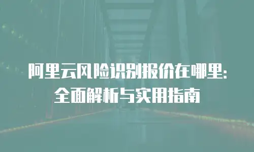阿里云风险识别报价在哪里：全面解析与实用指南