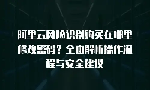 阿里云风险识别购买在哪里修改密码？全面解析操作流程与安全建议