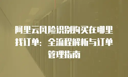 阿里云风险识别购买在哪里找订单：全流程解析与订单管理指南