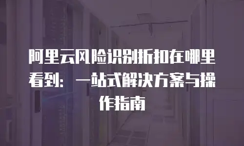 阿里云风险识别折扣在哪里看到：一站式解决方案与操作指南