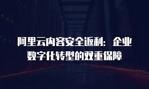 阿里云内容安全返利：企业数字化转型的双重保障