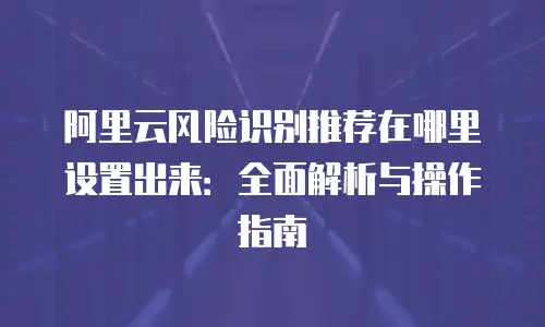 阿里云风险识别推荐在哪里设置出来：全面解析与操作指南