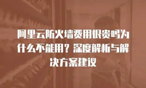 阿里云防火墙费用很贵吗为什么不能用？深度解析与解决方案建议