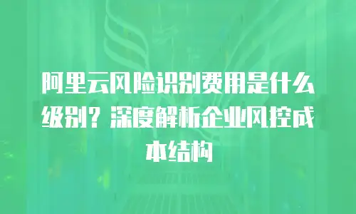 阿里云风险识别费用是什么级别？深度解析企业风控成本结构