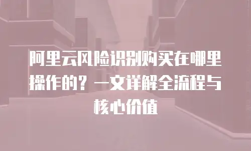 阿里云风险识别购买在哪里操作的？一文详解全流程与核心价值