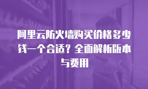 阿里云防火墙购买价格多少钱一个合适？全面解析版本与费用