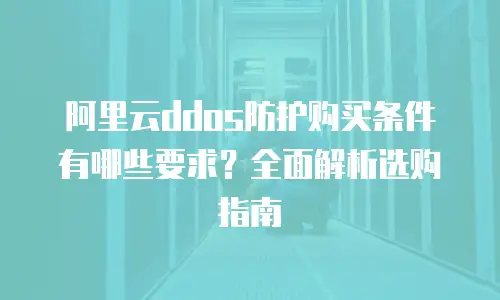 阿里云ddos防护购买条件有哪些要求？全面解析选购指南