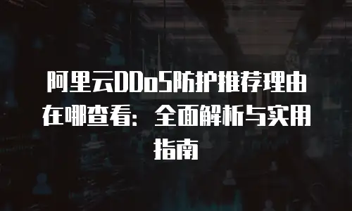 阿里云DDoS防护推荐理由在哪查看：全面解析与实用指南