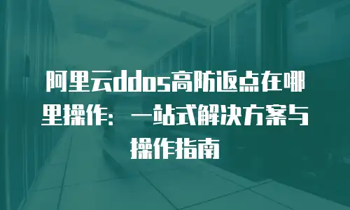 阿里云ddos高防返点在哪里操作：一站式解决方案与操作指南