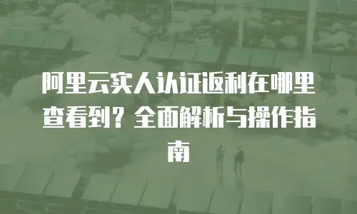 阿里云实人认证返利在哪里查看到？全面解析与操作指南