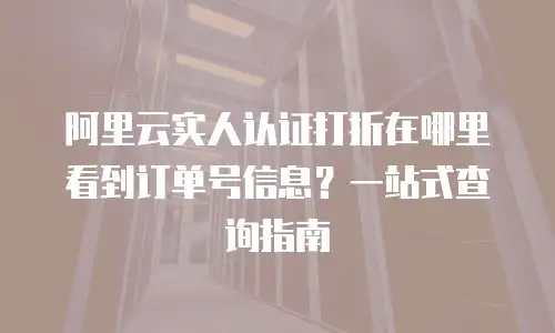 阿里云实人认证打折在哪里看到订单号信息？一站式查询指南