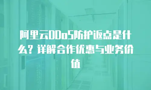阿里云DDoS防护返点是什么？详解合作优惠与业务价值