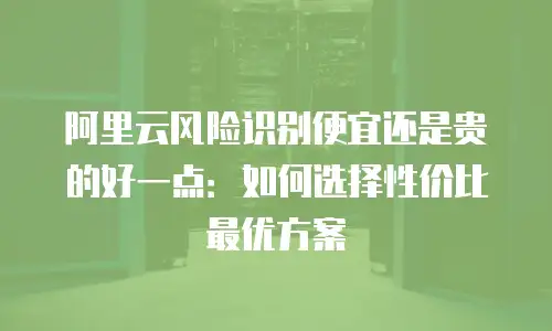 阿里云风险识别便宜还是贵的好一点：如何选择性价比最优方案