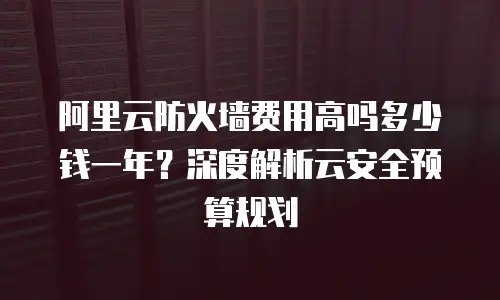 阿里云防火墙费用高吗多少钱一年？深度解析云安全预算规划