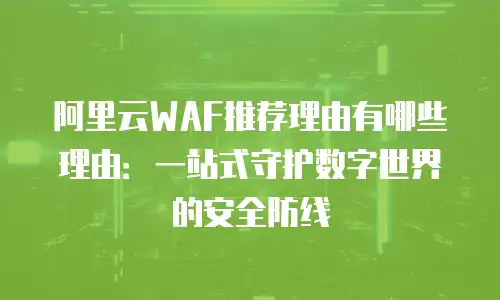阿里云WAF推荐理由有哪些理由：一站式守护数字世界的安全防线