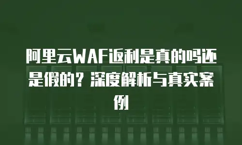 阿里云WAF返利是真的吗还是假的？深度解析与真实案例