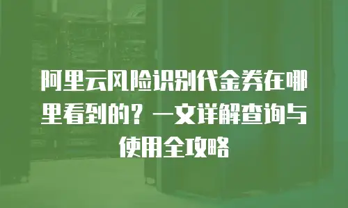 阿里云风险识别代金券在哪里看到的？一文详解查询与使用全攻略
