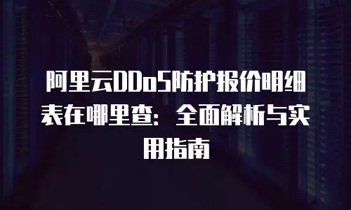 阿里云DDoS防护报价明细表在哪里查：全面解析与实用指南