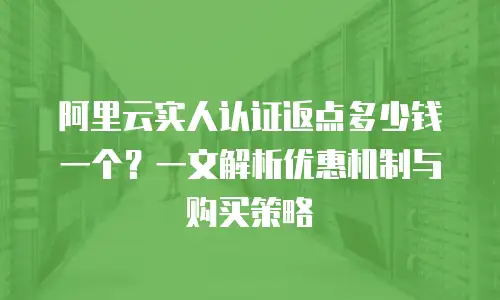 阿里云实人认证返点多少钱一个？一文解析优惠机制与购买策略