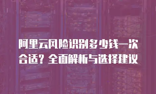 阿里云风险识别多少钱一次合适？全面解析与选择建议