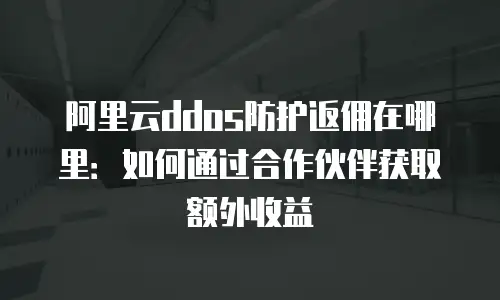 阿里云ddos防护返佣在哪里：如何通过合作伙伴获取额外收益