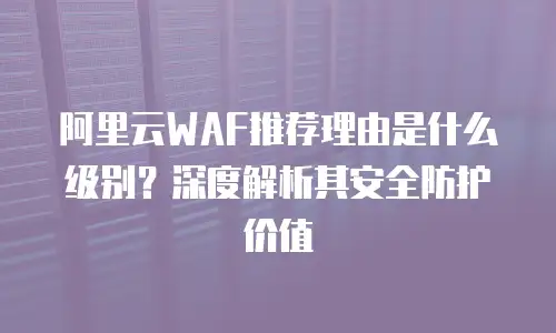 阿里云WAF推荐理由是什么级别？深度解析其安全防护价值
