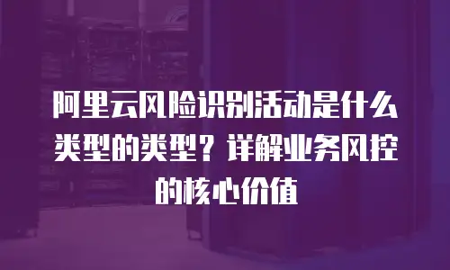 阿里云风险识别活动是什么类型的类型？详解业务风控的核心价值