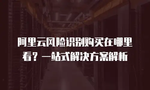 阿里云风险识别购买在哪里看？一站式解决方案解析