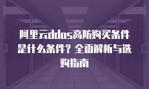 阿里云ddos高防购买条件是什么条件？全面解析与选购指南