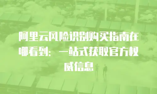 阿里云风险识别购买指南在哪看到：一站式获取官方权威信息