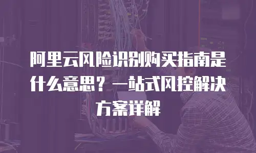 阿里云风险识别购买指南是什么意思？一站式风控解决方案详解