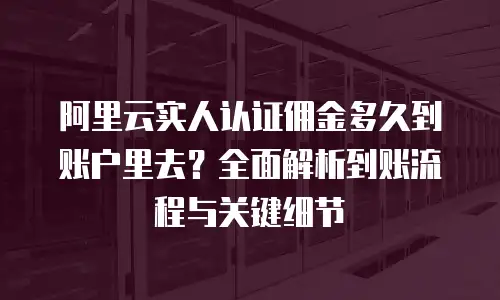 阿里云实人认证佣金多久到账户里去？全面解析到账流程与关键细节